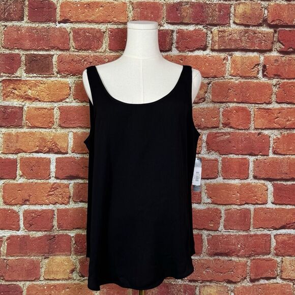 Nic +‎ Zoe Wanderer V NeckTank Top Black Onyx Size Large New NWT $88.00 - Picture 1 of 10